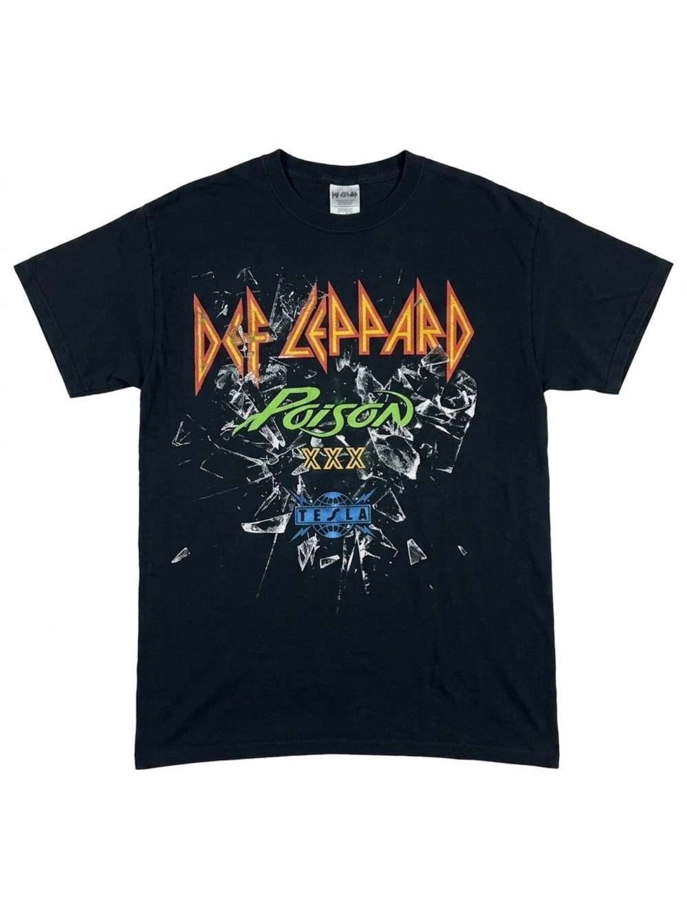 Def Leppard Poison Tesla Shirt 2017 Tour Concert Graphic Tee Men Medium M Black
